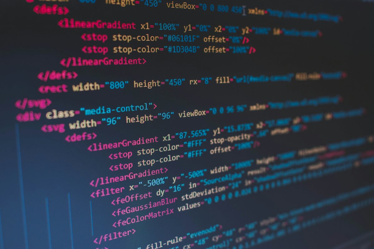 Código de site numa tela